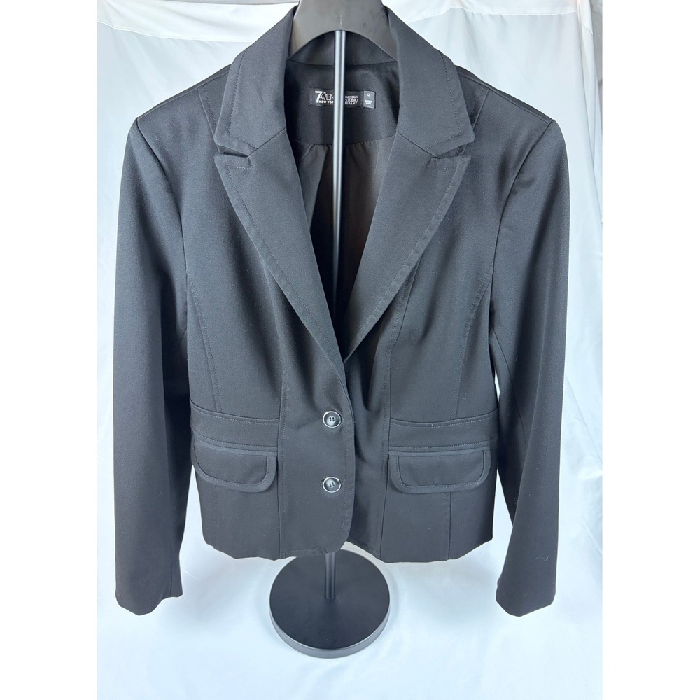 7th Avenue Design Studio New York & Company Black Blazer 2 Button Jacket Size 12